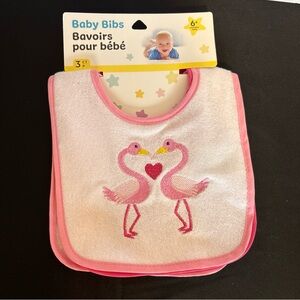 Baby Bibs Pink Flamingo Baby Bibs - 3 Pack